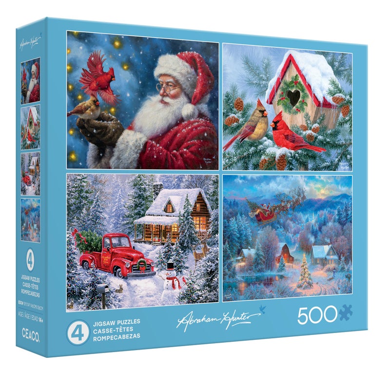 Ceaco Abraham Hunter Holiday and Winter Multipack Collection of Puzzles for Adults Challenging and Perfect for Game Nights Finished Puzzle Size Varies - Image 3