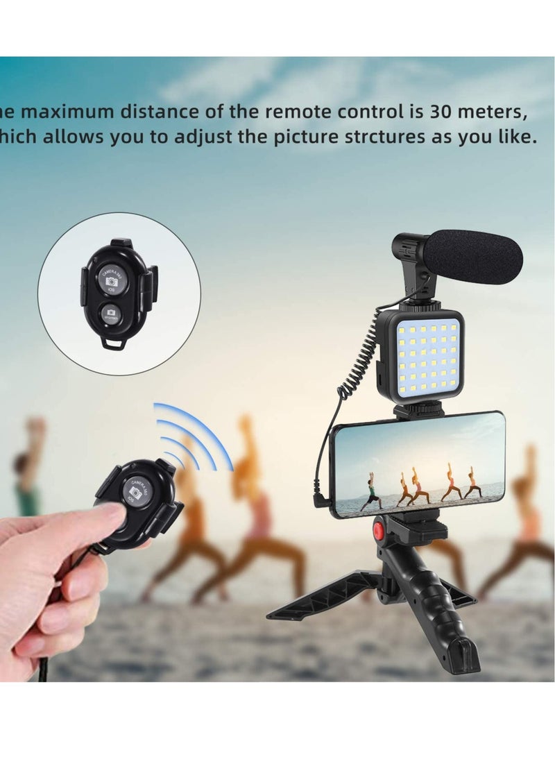 ELTRAZONE Smartphone Vlogging Starter Video Recording Set with Fill Light, Microphone, Tripod and Phone Clip for YouTube/Tiktok/Instagram/Fitness Yoga  - Image 2