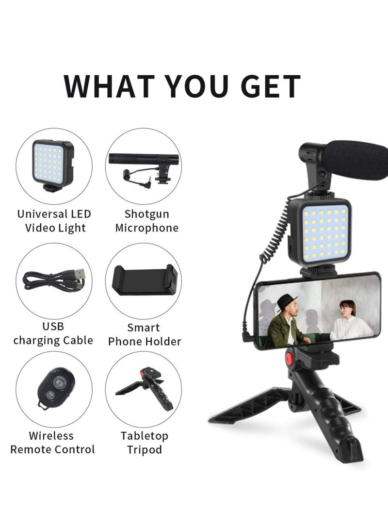 ELTRAZONE Smartphone Vlogging Starter Video Recording Set with Fill Light, Microphone, Tripod and Phone Clip for YouTube/Tiktok/Instagram/Fitness Yoga  - Image 4