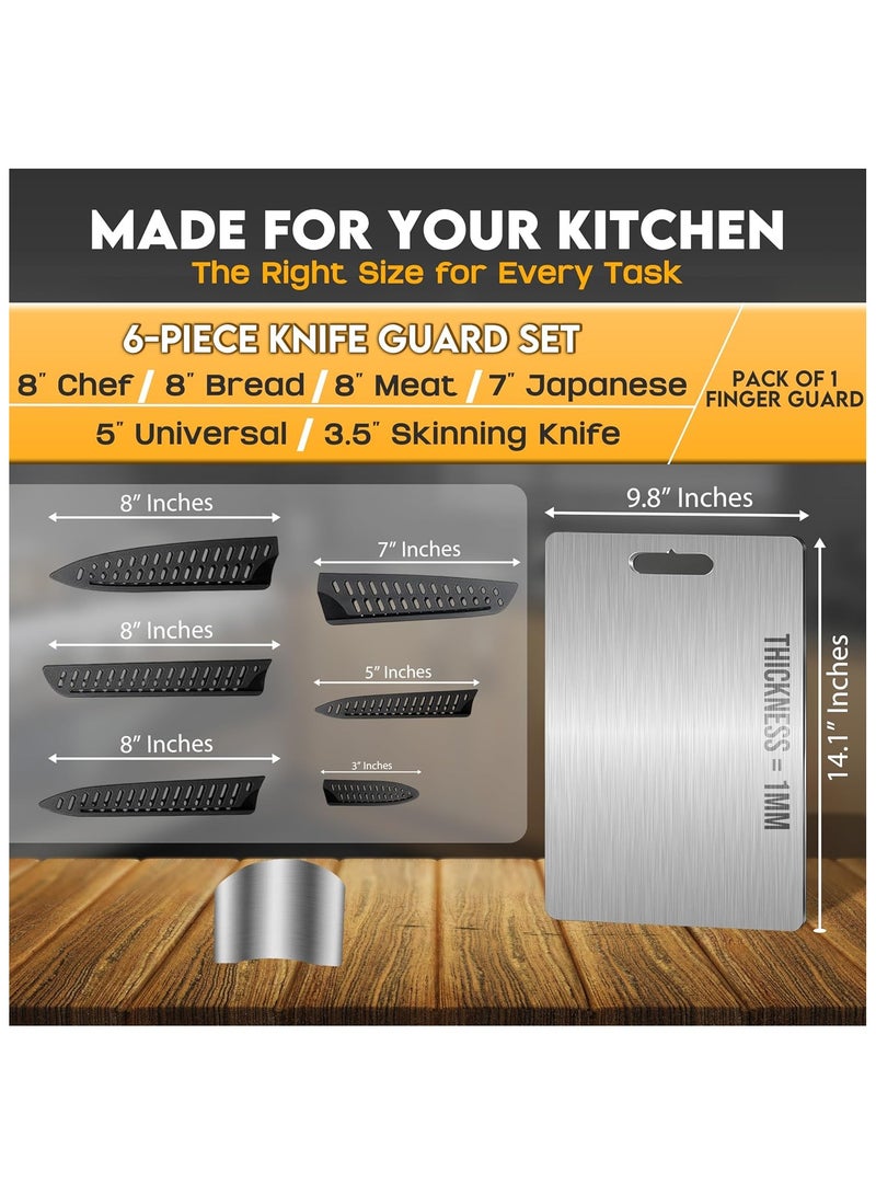 ArcShine ArcShine 100% Pure Titanium Cutting Board | Double-Sided Non-Slip Chopping Board with Knife & Finger Guards | Durable & Hygienic Food Prep Board for Any Kitchen (36×25cm) - Image 2