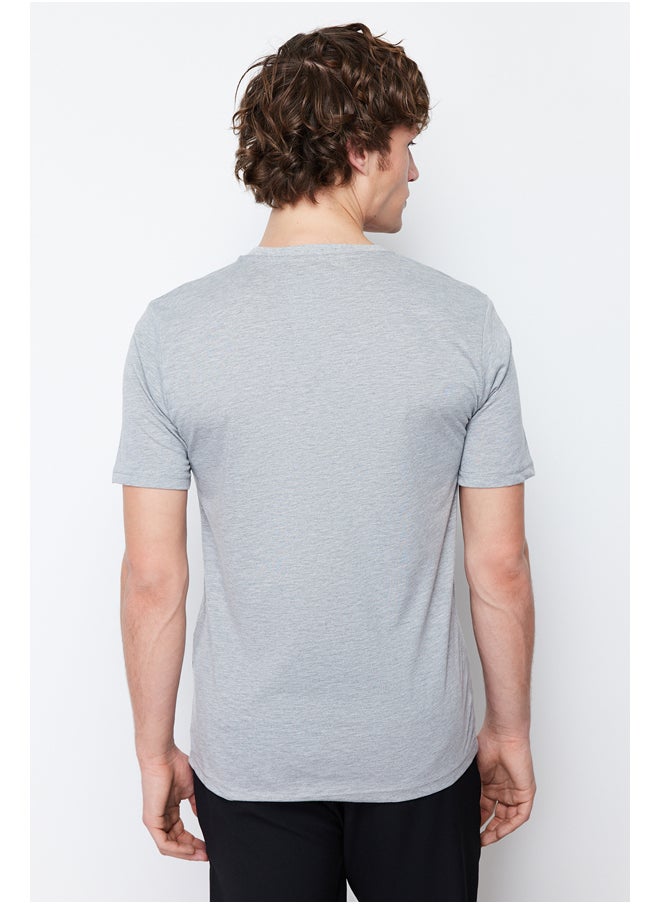 trendyol - Gray Basic Men's Slim Fit Short Sleeve Crew Neck T-Shirt - Image 1