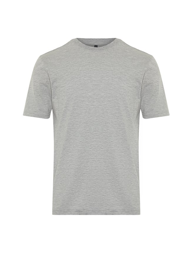 trendyol - Gray Basic Men's Slim Fit Short Sleeve Crew Neck T-Shirt - Image 1