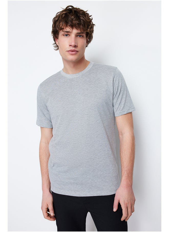 trendyol - Gray Basic Men's Slim Fit Short Sleeve Crew Neck T-Shirt - Image 1