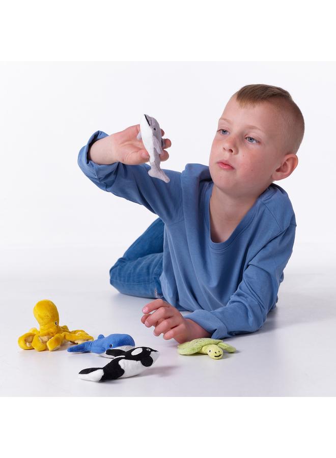 Zaboon 5-piece soft toy set, ocean animals/mixed colours - Image 2