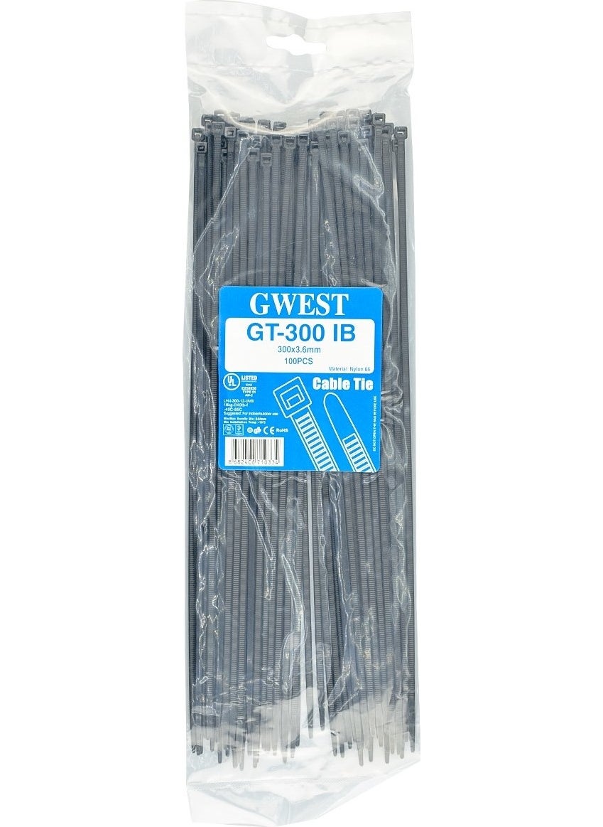 GWEST Gt 300IB 300 x 3.6 mm Black Cable Tie  - Image 1