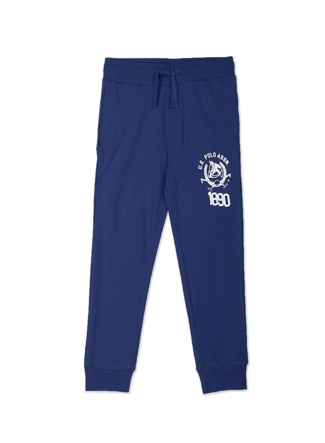U.S. POLO ASSN. Boys Brand Print Solid Joggers (UKTRKON0007R_Navy_18 Months-24 Months) - Image 1