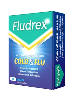 FLUDREX أقراص سريعة وفعالة لعلاج نزلات البرد والإنفلونزا 24 قرصًا 