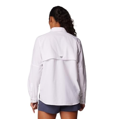 Columbia Womens PFG Bahama II Long Sleeve Fishing Shirt White Medium - Image 3
