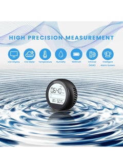 SYOSI Mini CO2 Monitor, 3-in-1 Portable Carbon Dioxide Detector Temperature Humidity Air Analyzer, Stylish Highly Accurate CO2 Meter Sensor, Air Quality Monitor for Home Indoor Travel  - Image 2