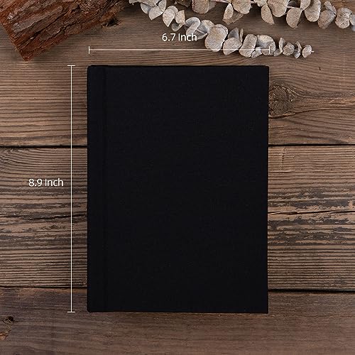 Pssoss Small 4x6 Photo Album with Writing Space Holds 20 Photos Ideal for Wedding Theme-Album and Baby Photo Album (Black) - Image 2