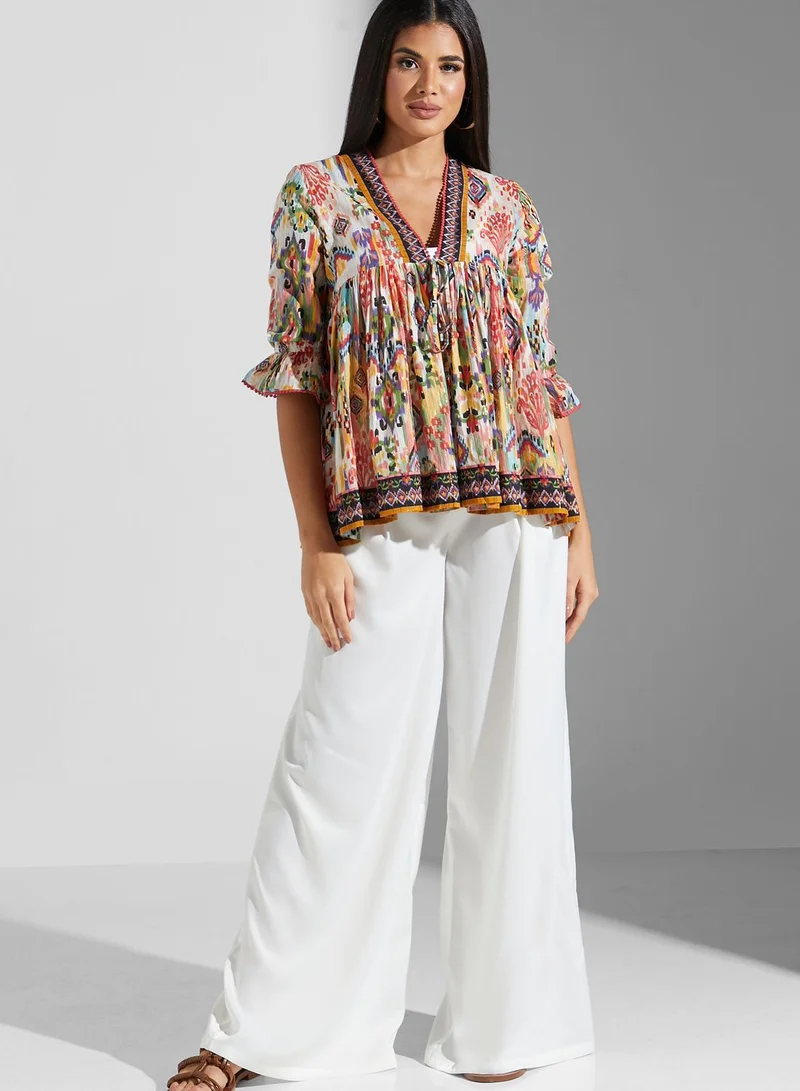 Aarke by Ritu Kumar Printed Pleated Shrug