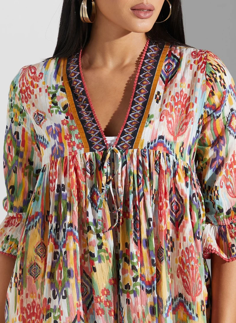 Aarke by Ritu Kumar Printed Pleated Shrug