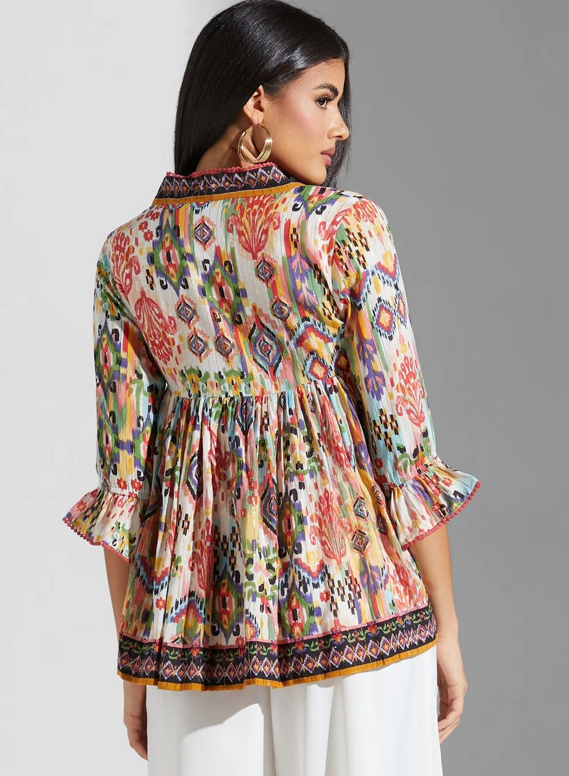 Aarke by Ritu Kumar Printed Pleated Shrug