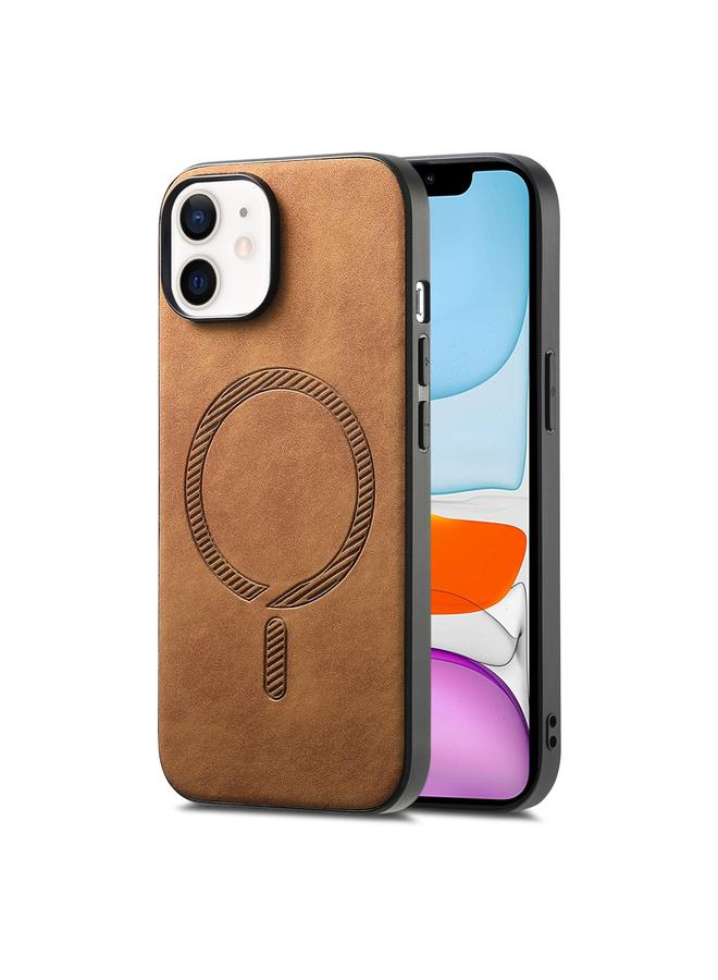 Zaboon Case For iPhone 11 Solid Color Retro Magsafe PU Back Cover Phone Case - Image 1