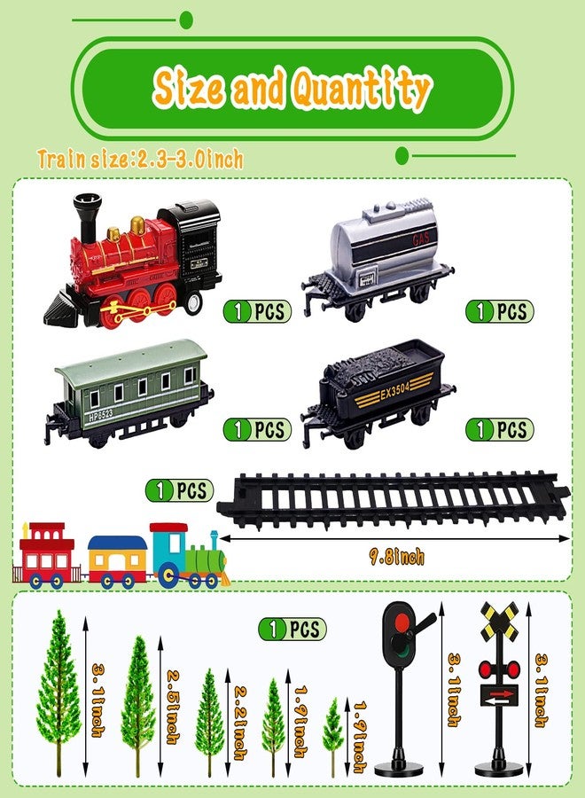 MEMOVAN Train Cake Toppers 13pcs Train Cake Decorations Mini Trains Toy Traffic Track Railway Lights Cake Topper Decorations for Boy's Kids Steam Trains Theme Birthday Party Supplies - Image 2