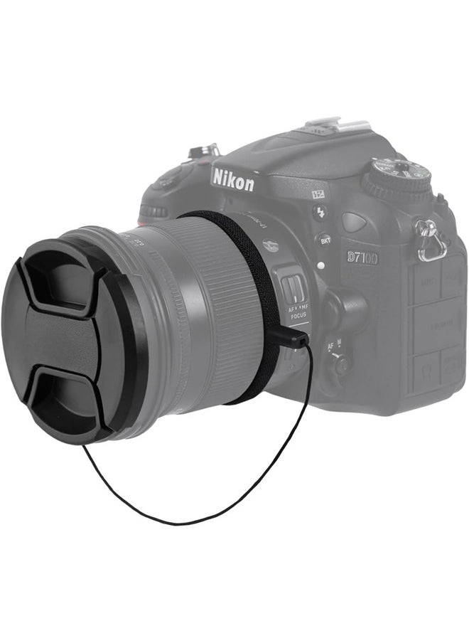 SJet - 55mm Lens Cap Cover, Lens Cover + Anti-Loss Keeper Leash + Cleaning Cloth Compatible with Nikon, Canon, Sony, Fujifilm Camera Lenses - Image 1