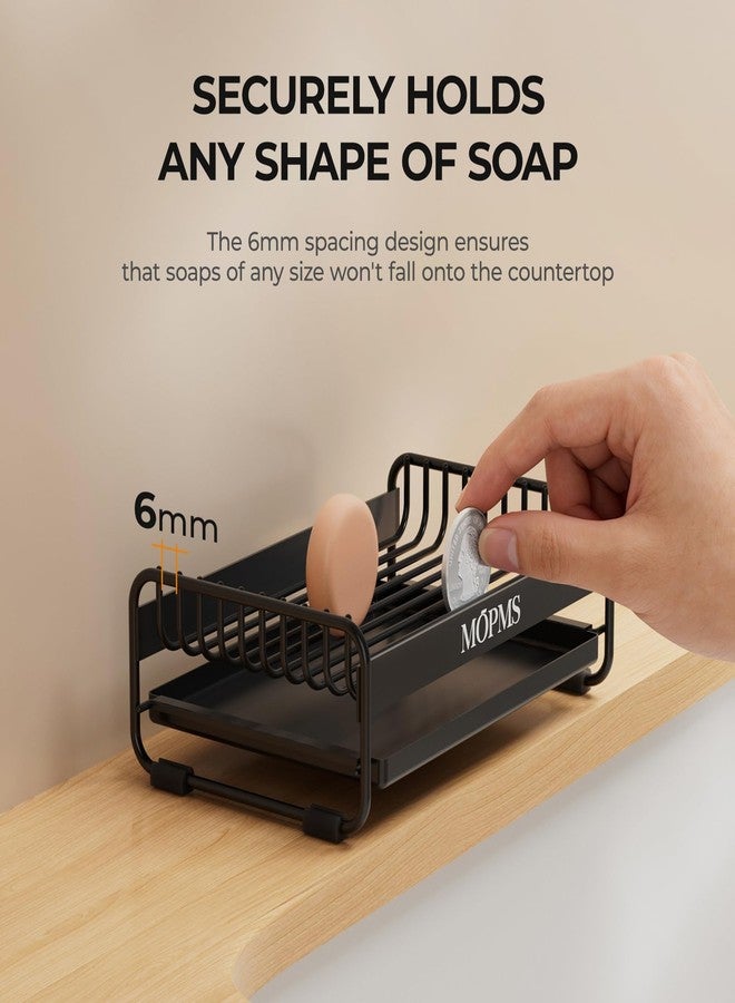 MOPMS Soap Dish for Shower, Carbon Steel Bar Soap Holder with Drainage and Water Tray, Soap Saver for Bathroom, Kicthen Sink and Countertop - Image 3