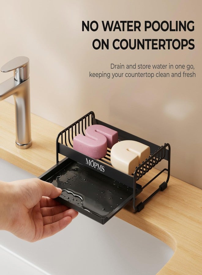 MOPMS Soap Dish for Shower, Carbon Steel Bar Soap Holder with Drainage and Water Tray, Soap Saver for Bathroom, Kicthen Sink and Countertop - Image 2