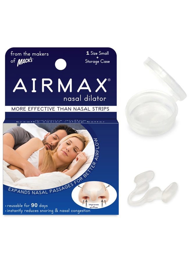 AIRMAX Nasal Dilator for Better Sleep - Natural, Comfortable, Anti Snoring Sleep Aid Solution for Maximum Airflow and Easier Breathing (Small - Clear) - Image 1