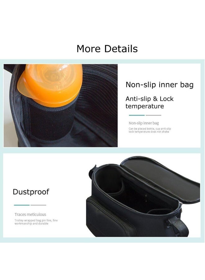 KOWVOWZ Stroller Organizer Bag Universal Organizer Large Capacity Travel Hanging Bag Fits Pram Bag Pushchair Accessories Baby Stroller Universal Accessory Storage Bag - Image 4