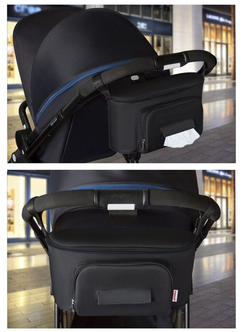 KOWVOWZ Stroller Organizer Bag Universal Organizer Large Capacity Travel Hanging Bag Fits Pram Bag Pushchair Accessories Baby Stroller Universal Accessory Storage Bag - Image 5