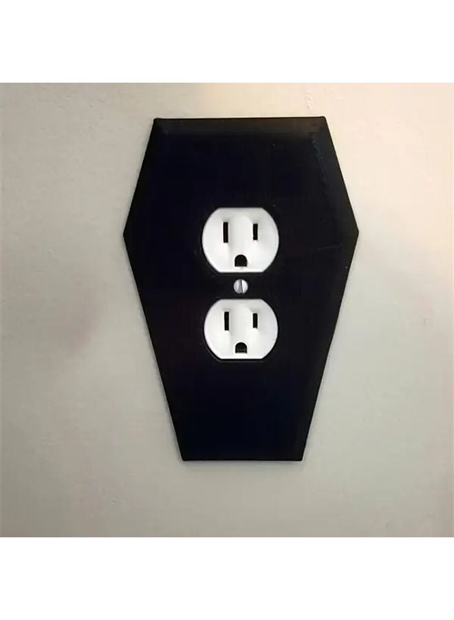 Black Gothic Coffin Wall Plate Cover For Light Switch 3D Printed Halloween Decor - Image 3