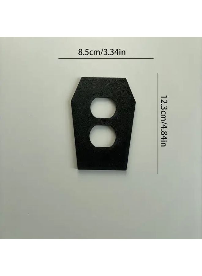 Black Gothic Coffin Wall Plate Cover For Light Switch 3D Printed Halloween Decor - Image 1