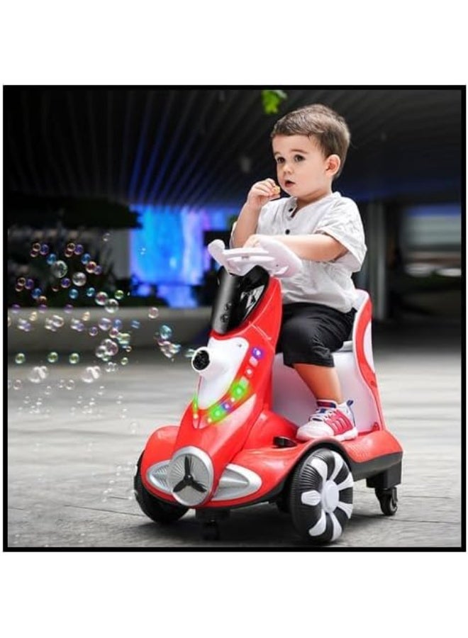 سيارة كهربائية للأطفال بأربع عجلات مع وظيفة الفقاعات ودوران 360 درجة وأضواء LED رائعة وحزام أمان آمن ومريح - Image 3