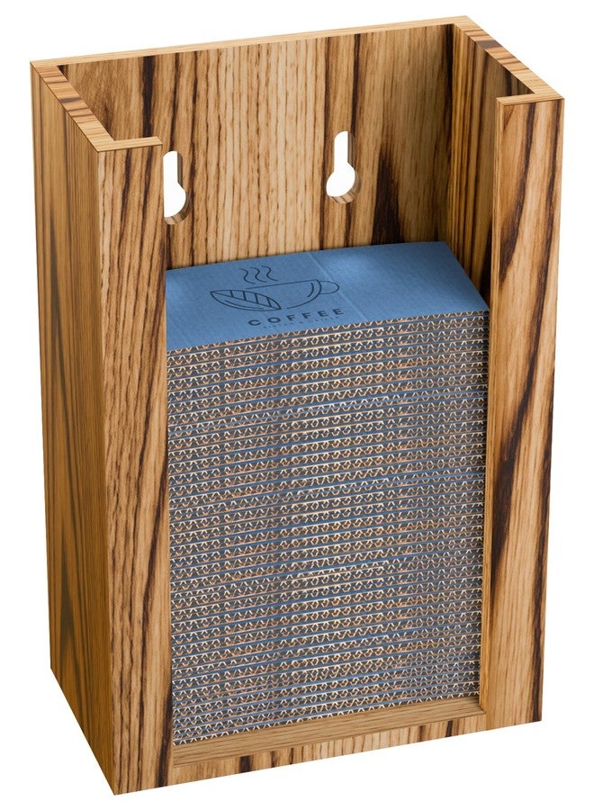 NiHome Coffee Cup Sleeve Storage Holder - Vertical Wooden Dispenser Organizer for Hot Cup Jackets, Coffee Shop Essentials, Accessory Countertop or Wall Mount for Home, Cafe, Restaurant - Image 1