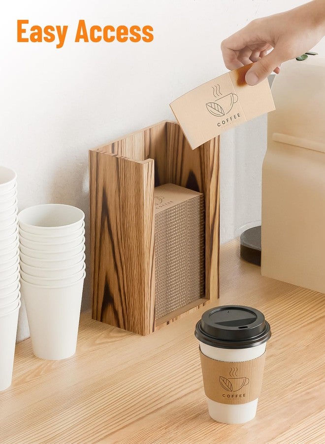 NiHome Coffee Cup Sleeve Storage Holder - Vertical Wooden Dispenser Organizer for Hot Cup Jackets, Coffee Shop Essentials, Accessory Countertop or Wall Mount for Home, Cafe, Restaurant - Image 5