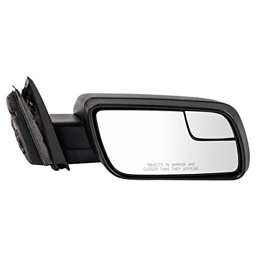 TRQ Passenger Side Power Mirror Textured Black Manual Fold Compatible with 20132019 Ford Flex FO1321443