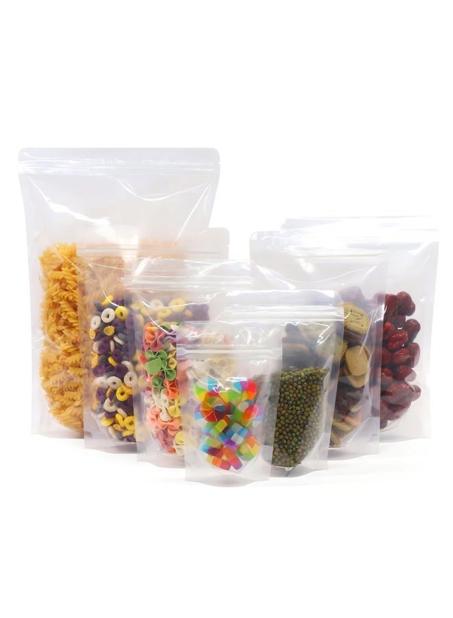 SumDirect 100Pcs Clear Zipper Resealable Stand Up Pouch /Snack Packing Bag for Food Snack Tea and Etc (13cm x 20cm ) - Image 1
