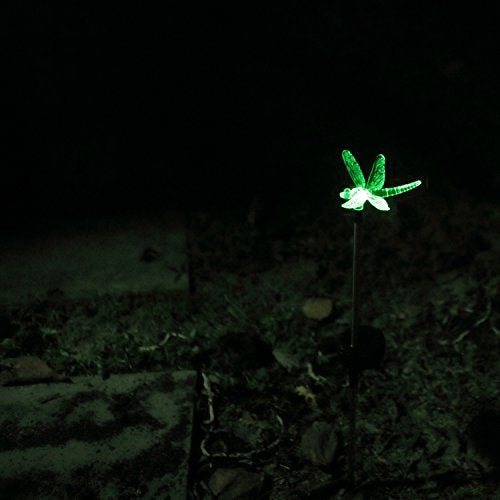 QIDEA Outdoor Solar Garden Stake Light - Color Changing Decorative LED Stake Lamp In-ground Landscaping Lighting for Garden Patio Yard Lawn Pathway Flower Bed Decor Decorations Figurine Dragonfly - Image 3