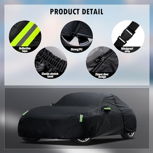 Migaven Car Cover Custom Fit for Mazda MX-5 Miata (1989-2025), Waterproof All Weather for Automobiles Full Exterior Cover Sun Rain Snow Protector with Door Zipper - Image 3