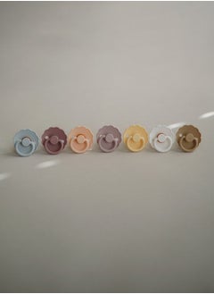 FRIGG Daisy Latex Baby Pacifier, 6-18 Months, Pack of 2, Size 2 - Croissant/Portobello  - Image 2