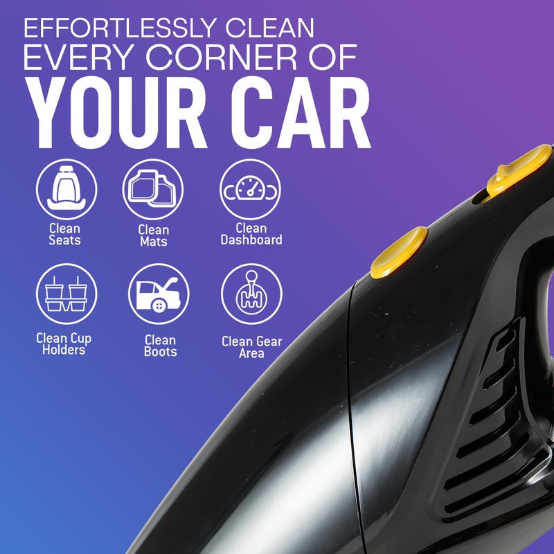 iWagon i689 Car Vacuum Cleaner 12V High Power Handheld Portable Car Vacuum for Deep Cleaning|100W Vacuum Motor & 5000PA Powerful Suction,16 Ft Cord, HEPA-Filter & Bag for Travel-Car Accessories(Black) - Image 4