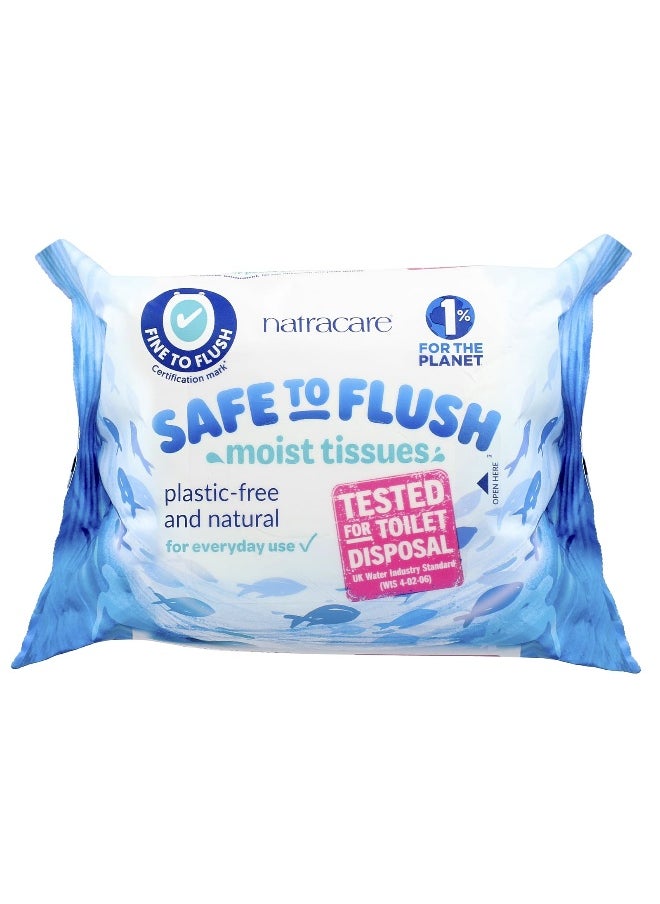 NATRACARE Natracare, Safe to Flush, Moist Tissues, 30 Tissues  - Image 1