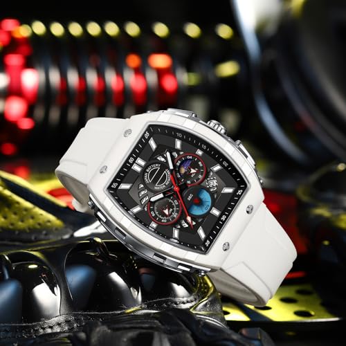 findtime Watches for Men Relojes para Hombres Unique White Blue Gold Wrist Watch Waterproof Sport Military Big Face Chronograph Analog Quartz Watch - Image 3