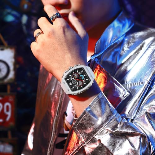 findtime Watches for Men Relojes para Hombres Unique White Blue Gold Wrist Watch Waterproof Sport Military Big Face Chronograph Analog Quartz Watch - Image 2