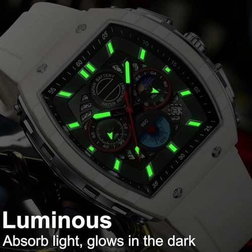 findtime Watches for Men Relojes para Hombres Unique White Blue Gold Wrist Watch Waterproof Sport Military Big Face Chronograph Analog Quartz Watch - Image 5