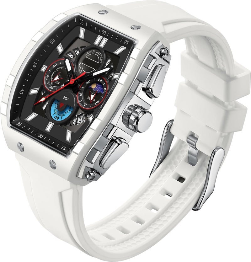 findtime Watches for Men Relojes para Hombres Unique White Blue Gold Wrist Watch Waterproof Sport Military Big Face Chronograph Analog Quartz Watch - Image 1