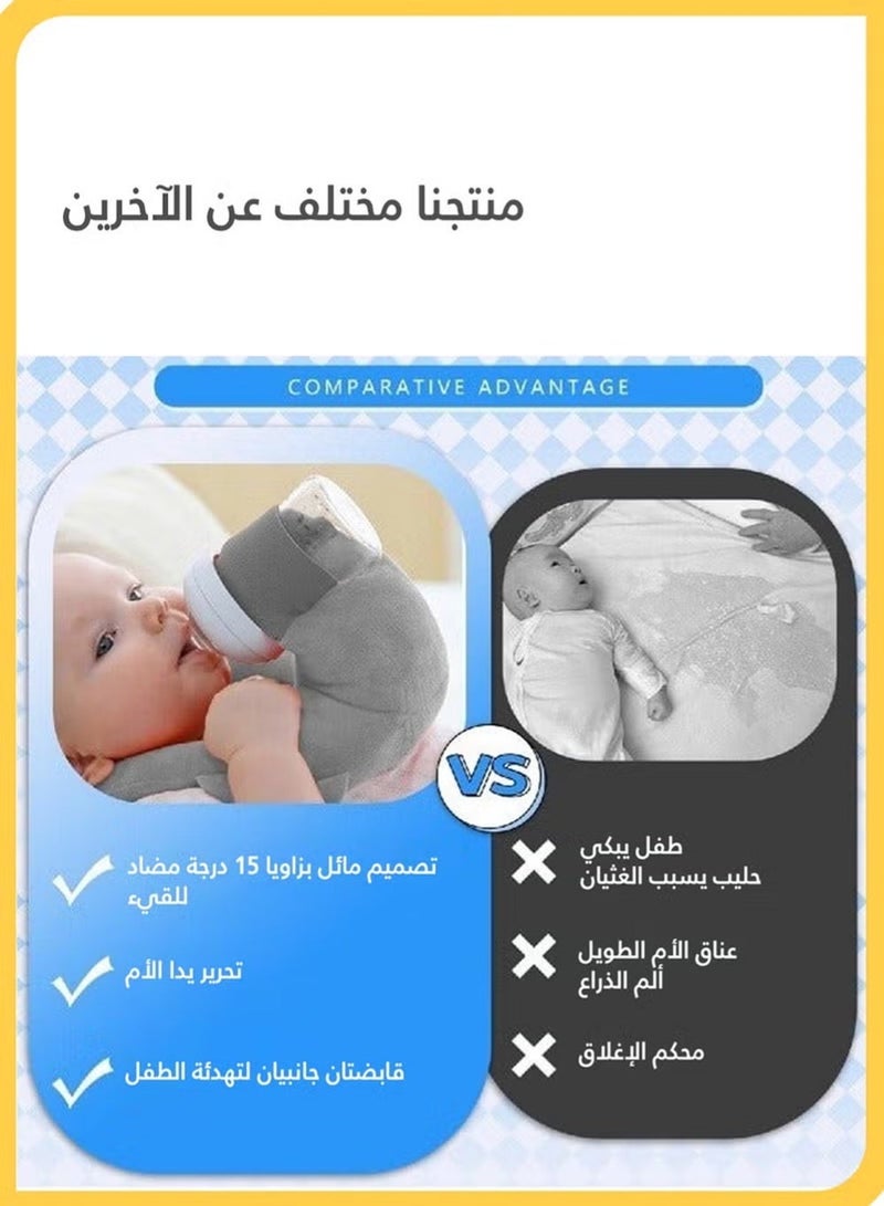يوجي حامل زجاجة رضاعة للأطفال، حامل زجاجة رضاعة قابل للتعديل، حامل زجاجة رضاعة بدون استخدام اليدين، زجاجة آمنة لمنع السقوط، مناسب للمنزل، والسفر، وعربة الأطفال، والسيارة، ووسائد رضاعة ليلية للأطفال (رمادي) - Image 3