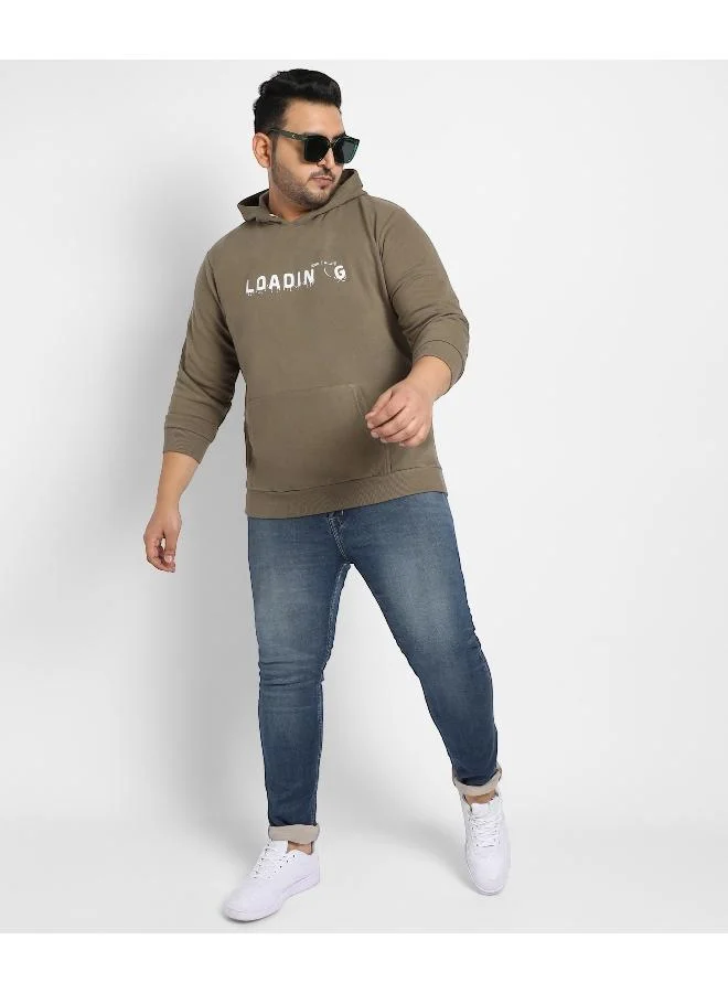 انستافاب بلس هودي رجالي أخضر زيتوني   بجيب كنغر