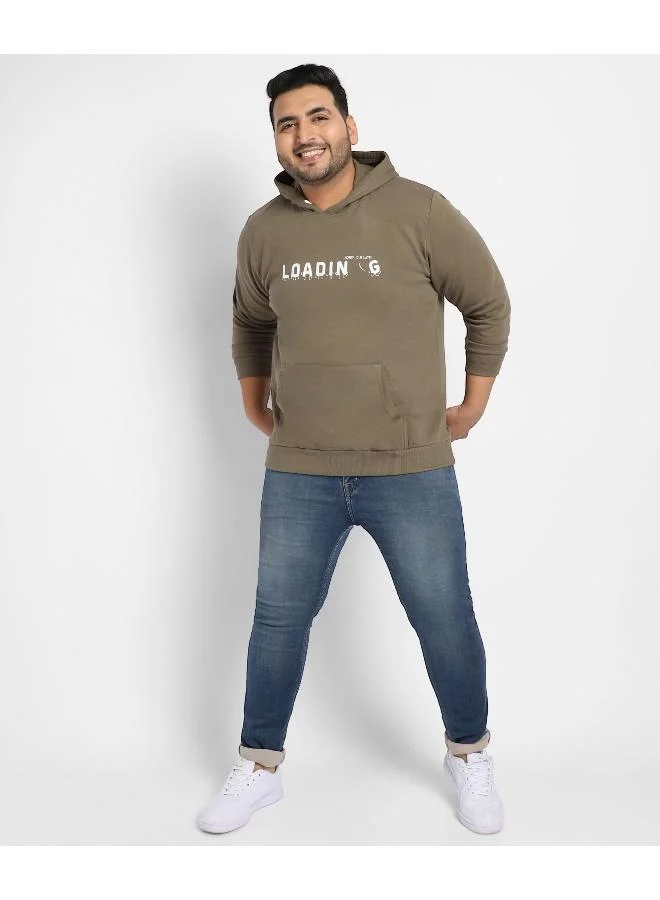 انستافاب بلس هودي رجالي أخضر زيتوني   بجيب كنغر