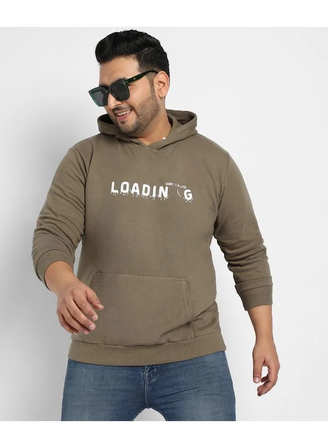 انستافاب بلس هودي رجالي أخضر زيتوني   بجيب كنغر