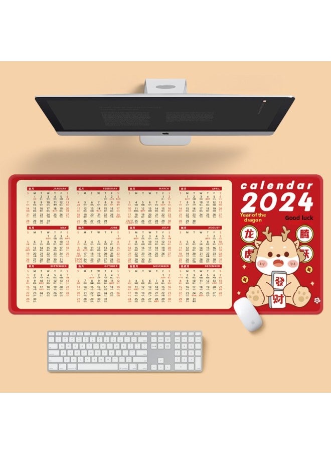 Generic - 2025 Year Of The Snake Calendar Mouse Pad Super Large Non-slip Washed Gift Office Desk Calendar Calendar Monthly Calendar Table Pad Wholesale-Color:1000*500*3mm-Pattern:Annual Calendar - Combination - Image 1