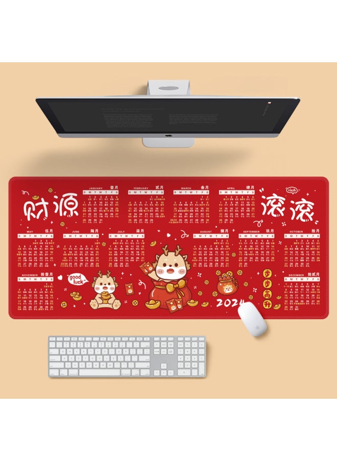 Generic - 2025 Year Of The Snake Calendar Mouse Pad Super Large Non-slip Washed Gift Office Desk Calendar Calendar Monthly Calendar Table Pad Wholesale-Color:1000*500*3mm-Pattern:Annual Calendar - Combination - Image 1