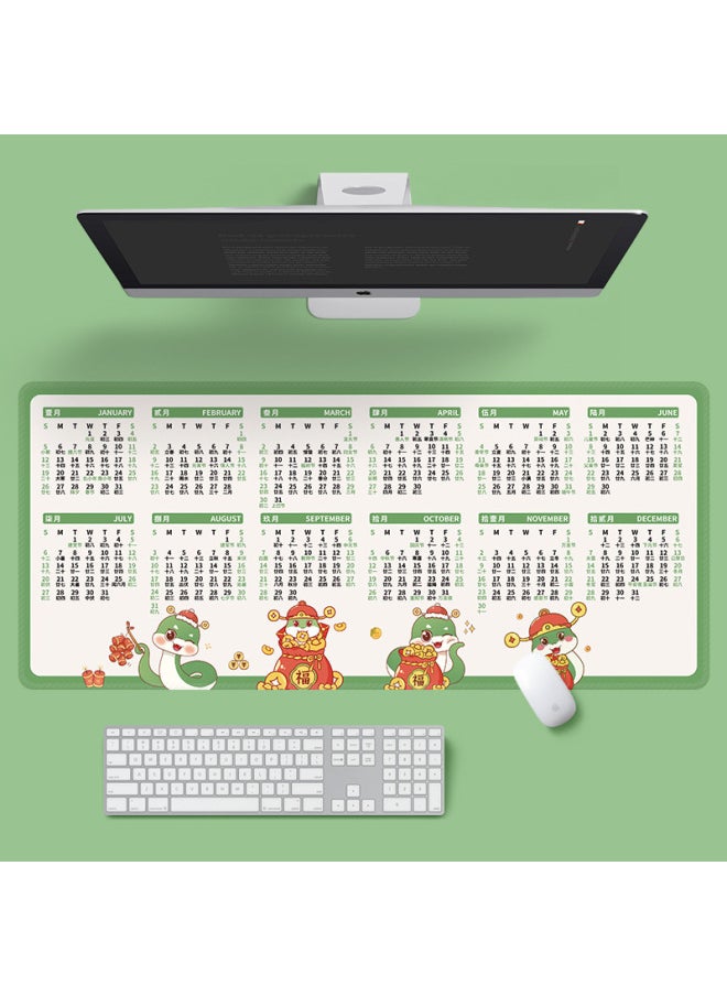 Generic - 2025 Year Of The Snake Calendar Mouse Pad Super Large Non-slip Washed Gift Office Desk Calendar Calendar Monthly Calendar Table Pad Wholesale-Color:1000*500*3mm-Pattern:Annual Calendar - Combination - Image 1