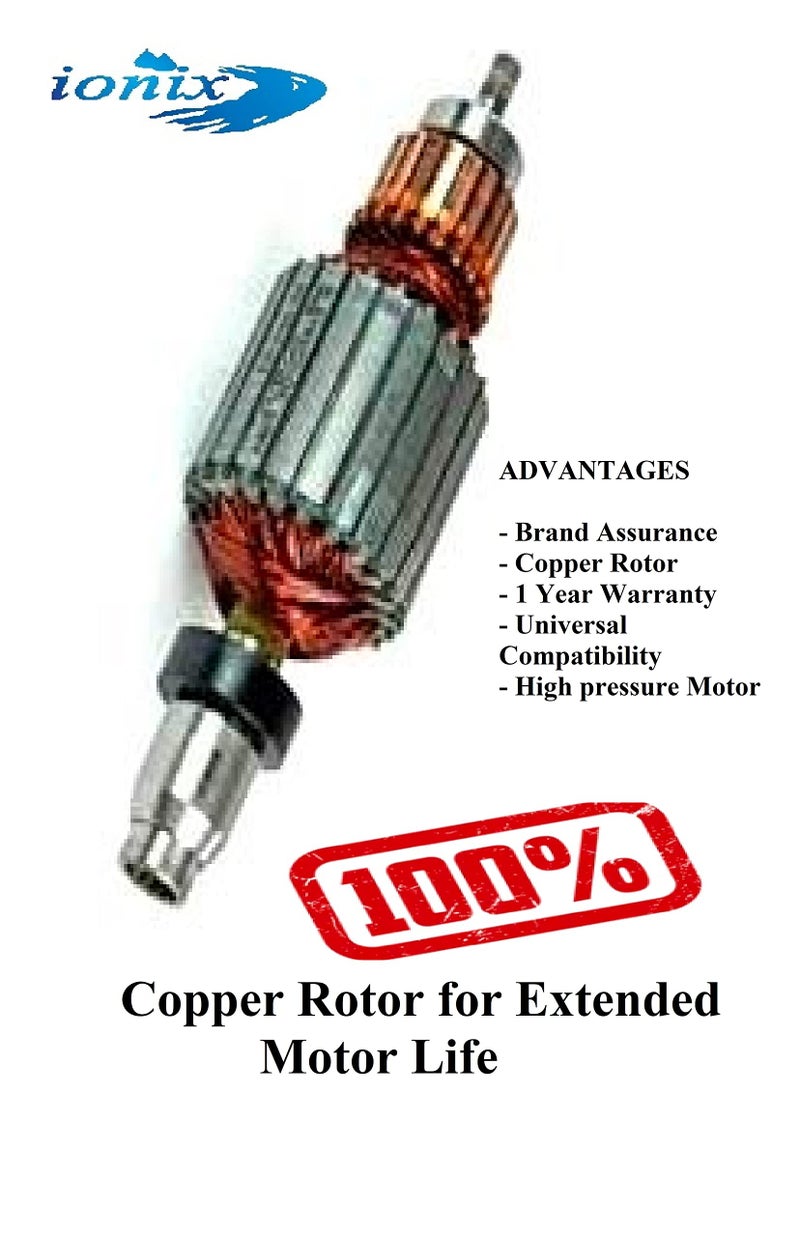 IONIX Metal RO Booster Pump 100 GPD, ro Pump 100 GPD | motor for ro water purifier | Compatible with All Storage Type RO's, Universal Type Motor, 1 Year Warranty - Image 3