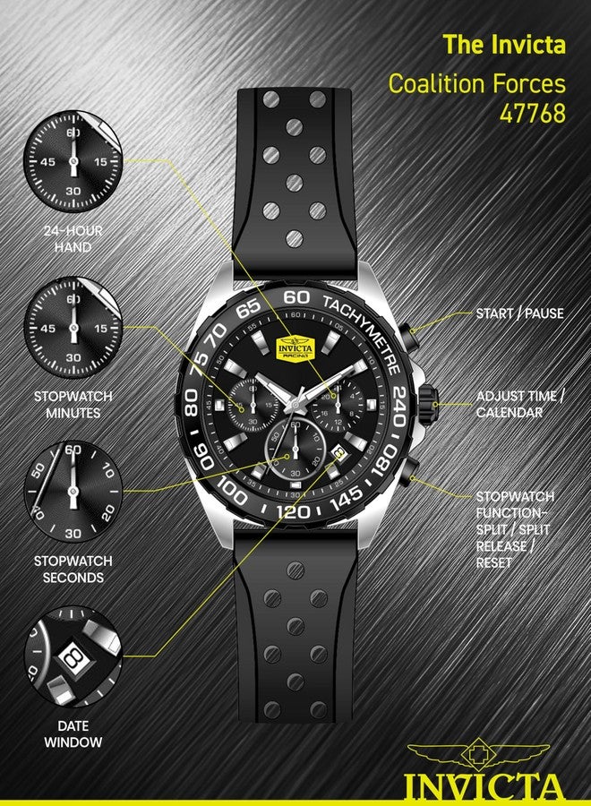 Invicta Coalition Forces Men 43mm Stainless Steel Black + Steel Red dial VD53 Quartz - Image 4